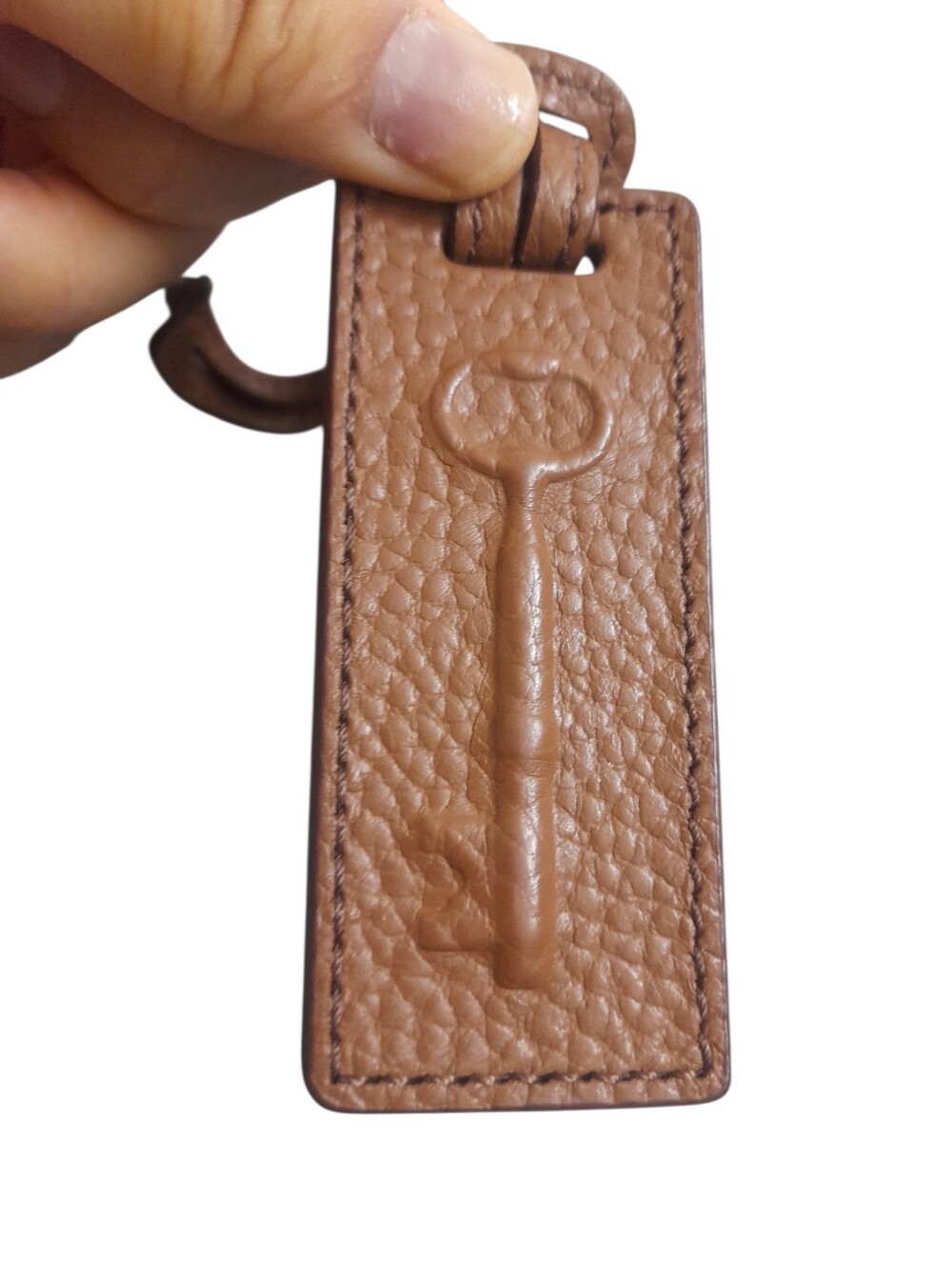 Fossil Leather Key Bag Charm Tag